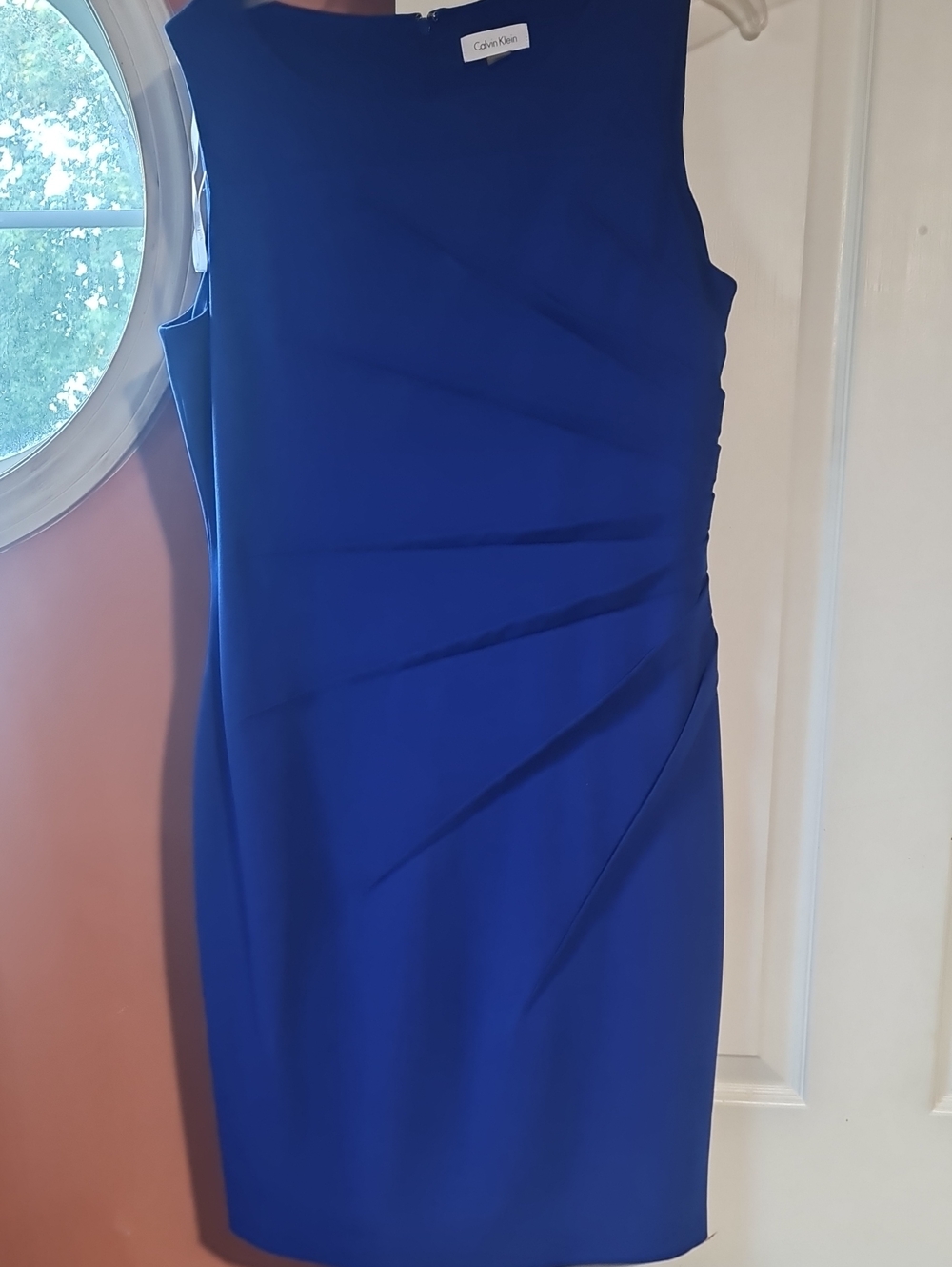 Calvin Klein Cobalt Blue Sleeveless Sheath Dress Sz. 10 - Picture 2 of 4